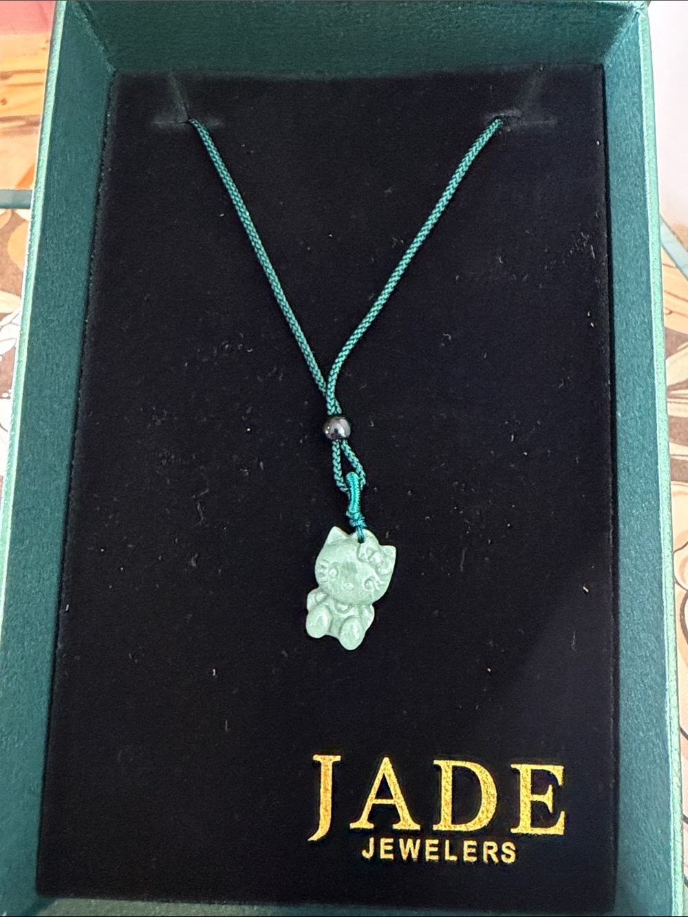 Green Jade HELLO KITTY Pendant Necklace